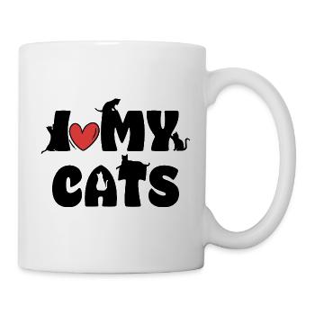 I Love My Cats Cat Lover Katzen Design - Mug - white - Right