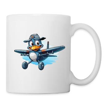Pilote de pingouin dans un avion - Mug blanc - blanc - Droite