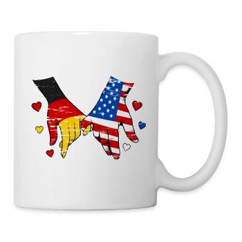 Germany USA Flag Holding Hands Used - Mug - white - Right