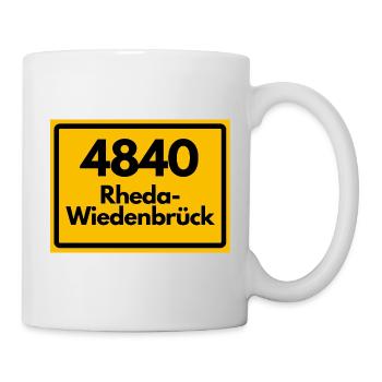 ALTE POSTLEITZAHL PLZ RETRO 4840 RHEDA-WIEDENBRÜCK - Tasse - Weiß - Rechts
