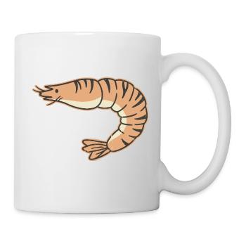 Pastel shrimp cartoon stripe tiger - Mug - white - Right