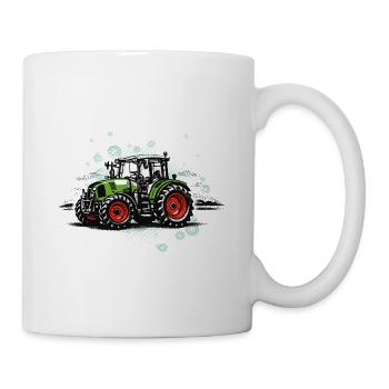 Vintage Traktor – Halftone Trekker Geschenk - Tasse - Weiß - Rechts