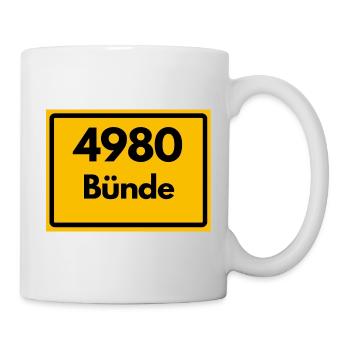 ALTE POSTLEITZAHL PLZ RETRO 4980 BÜNDE - Tasse - Weiß - Rechts