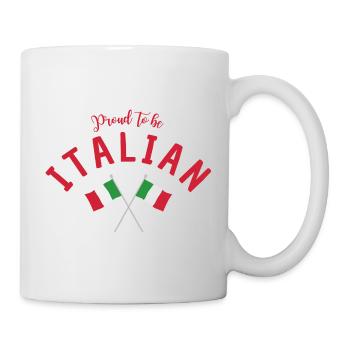 Fiers d’être italiens avec des drapeaux croisés - Mug blanc - blanc - Droite