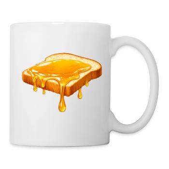 Illustration Honig auf Weißbrot  - Tasse - Weiß - Rechts