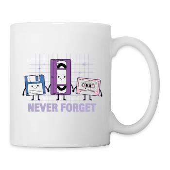 Never Forget Retro VHS Floppy Cassette Nostalgia - Mug - white - Right
