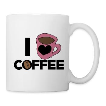 Tasse en forme de cœur rose sur fond noir - Mug blanc - blanc - Droite