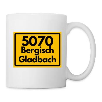 ALTE POSTLEITZAHL PLZ RETRO 5070 BERGISCH GLADBAC - Tasse - Weiß - Rechts
