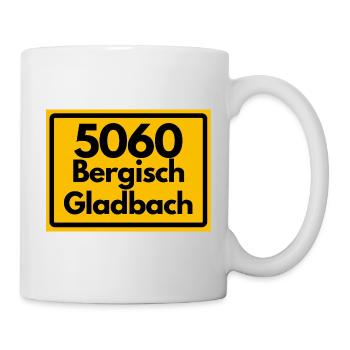 ALTE POSTLEITZAHL PLZ RETRO 5060 BERGISCH GLADBAC - Tasse - Weiß - Rechts