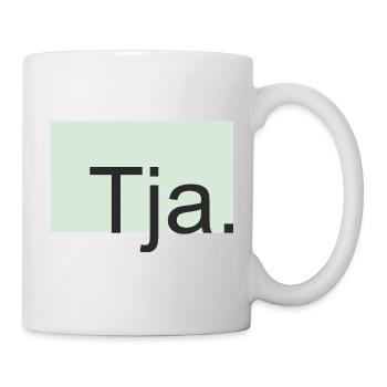 Tja Typografie in Mint - Tasse - Weiß - Rechts