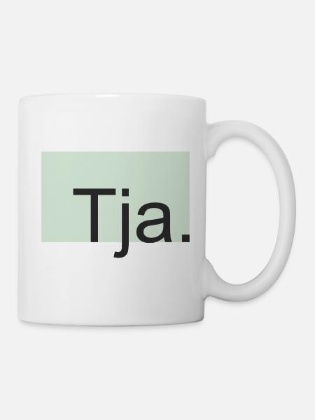 Tja Typografie in Mint - Tasse - Weiß