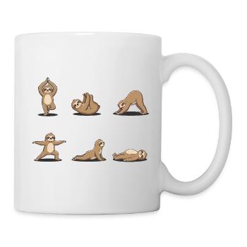 Sloth Yoga – Funny Yoga Animal Design - Mug - white - Right