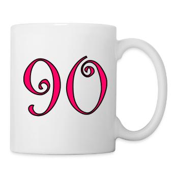 90. 90 ANS. 90e ANNIVERSAIRE. ANNIVERSAIRE 90 ANS. - Mug blanc - blanc - Droite