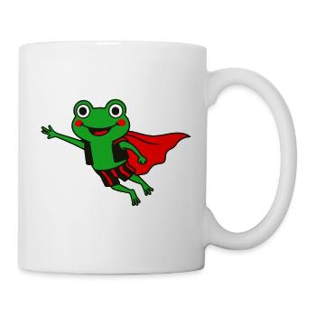 Froschheld im Cape - Tasse - Weiß - Rechts