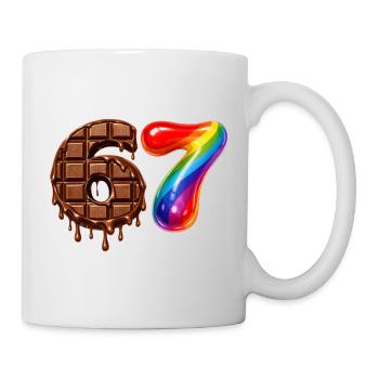 67 - 6 7 - Six Seven Meme - Chocolate - Mug - white - Right