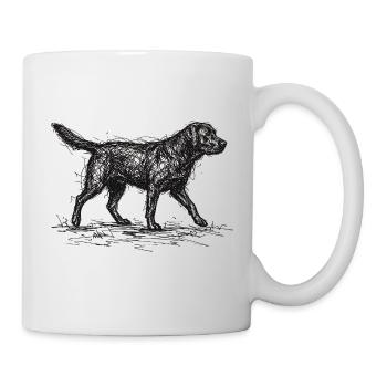 Croquis Labrador – Design minimaliste de chien - Mug blanc - blanc - Droite