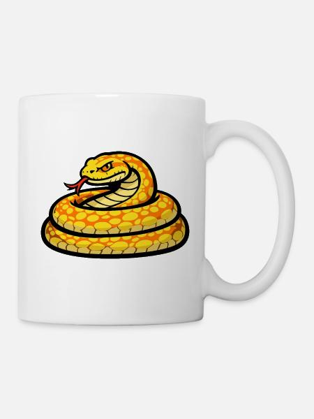 Sonnige Schlange Neon Muster - Tasse - Weiß