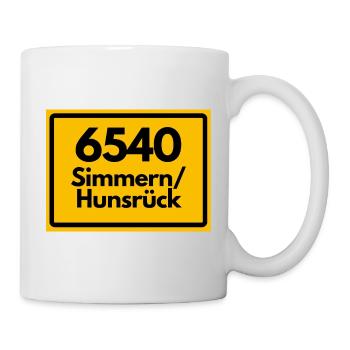 ALTE POSTLEITZAHL PLZ RETRO 6540 SIMMERN/HUNSRÜCK - Tasse - Weiß - Rechts
