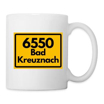 ALTE POSTLEITZAHL PLZ RETRO 6550 BAD KREUZNACH - Tasse - Weiß - Rechts