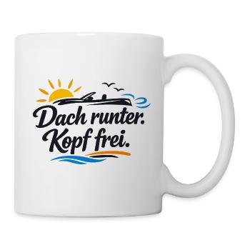 Dach runter Kopf frei Cabrio Spruch lustig  - Tasse - Weiß - Rechts