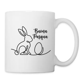 Buona Pasqua, italienisches Hasen Oster Shirt  - Tasse - Weiß - Rechts