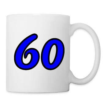 60. 60 JAHRE. 60-JÄHRIGES JUBILÄUM. 60. GEBURTSTAG. - Tasse - Weiß - Rechts
