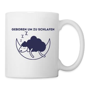 Mondschaf: Geboren zum Schlafen - Tasse - Weiß - Rechts