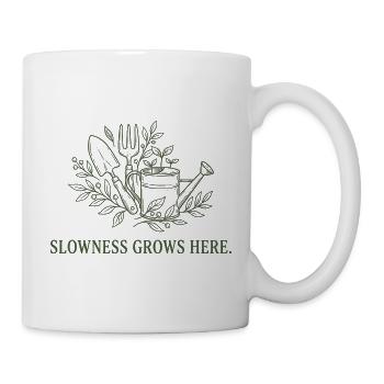 Slow Living Allotment Garden Botanical Art - Mug - white - Right