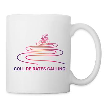 Coll de Rates Calling Cyclist Line Art - Mug - white - Right