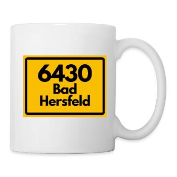 ALTE POSTLEITZAHL PLZ RETRO 6430 BAD HERSFELD  - Tasse - Weiß - Rechts