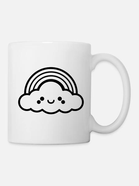 Regenbogen - Tasse - Weiß