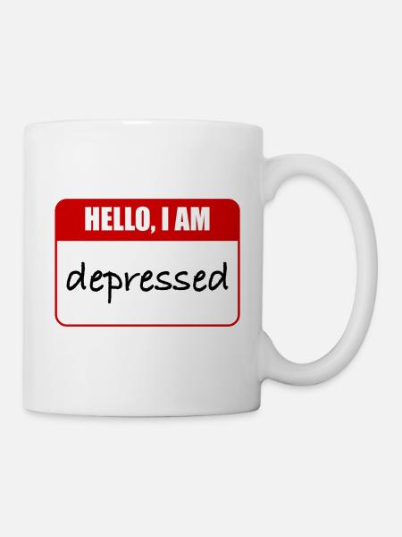 Hallo, ich bin depressiv - Tasse - Weiß