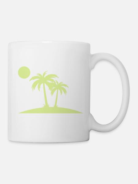 Palmeninsel am Sonnenkreis - Tasse - Weiß