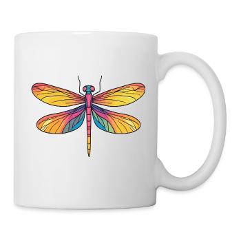 Ailes de Libellule arc-en-ciel - Mug blanc - blanc - Droite