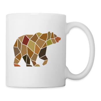 Ours géométrique à partir de Mosaic Polygon - Mug blanc - blanc - Droite