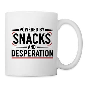 Powered By Snacks and Desperation - Mug - white - Right
