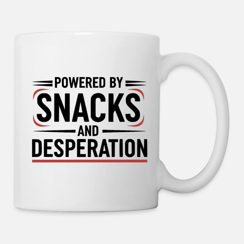 Powered By Snacks and Desperation - Mug - white