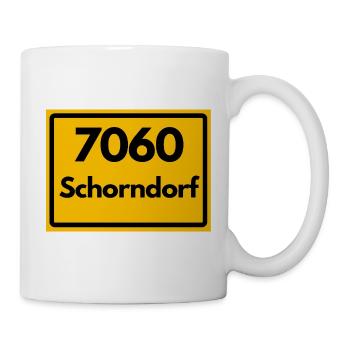 ALTE POSTLEITZAHL PLZ RETRO 7060 SCHORNDORF HEIMAT - Tasse - Weiß - Rechts