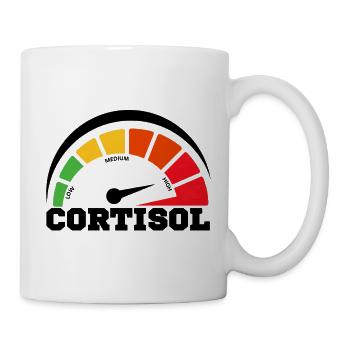 Lustiges, niedriges Cortisol, urkomisches, stressfreies Cortisol - Tasse - Weiß - Rechts