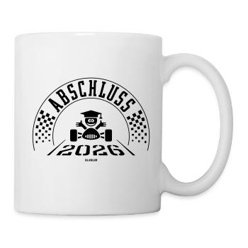 Abschluss 2026 (Schulabschluss / Zieleinfahrt / B) - Tasse - Weiß - Rechts