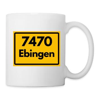 ALTE POSTLEITZAHL RETRO 7470 EBINGEN HEIMATSTOLZ - Tasse - Weiß - Rechts