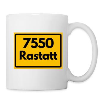 ALTE POSTLEITZAHL RETRO 7550 RASTATT HEIMATSTOLZ - Tasse - Weiß - Rechts