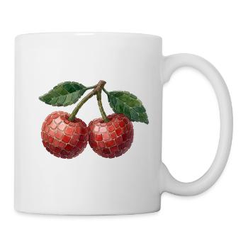 Cherry Mosaic - Artful Fruit Design - Mug - white - Right