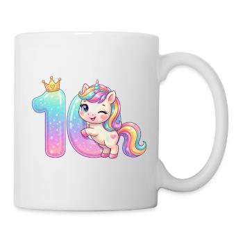 Ich bin 10 Kawaii Einhorn Mädchen Geburtstag - Tasse - Weiß - Rechts