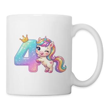 J’ai 4 ans d’anniversaire de fille licorne de Kawaii - Mug blanc - blanc - Droite
