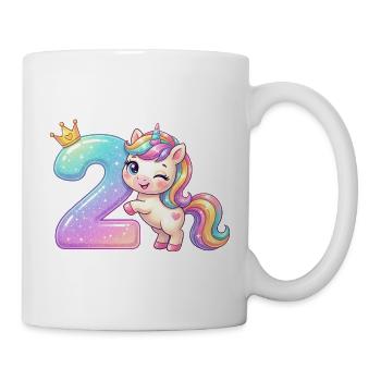 Ich bin 2 Kawaii Einhorn Mädchen Geburtstag - Tasse - Weiß - Rechts