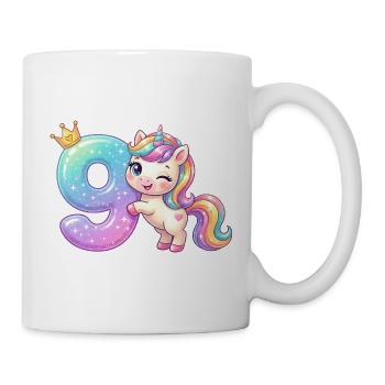 J’ai 9 ans d’anniversaire de la Fille Licorne de Kawaii - Mug blanc - blanc - Droite