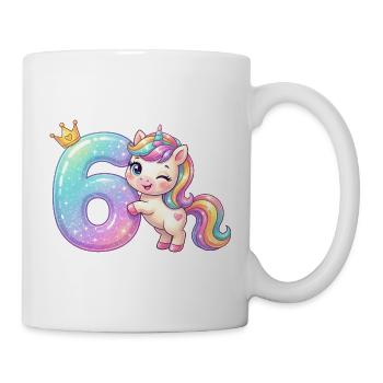 J’ai 6 ans d’anniversaire de la fille licorne de Kawaii - Mug blanc - blanc - Droite