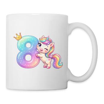 J’ai 8 ans d’anniversaire de la Fille Licorne Kawaii - Mug blanc - blanc - Droite
