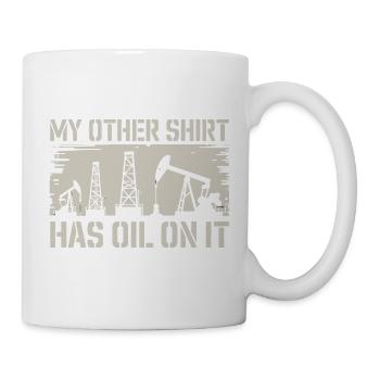 Humour Ölarbeiter Spruch Mon autre chemise est huilée - Mug blanc - blanc - Droite